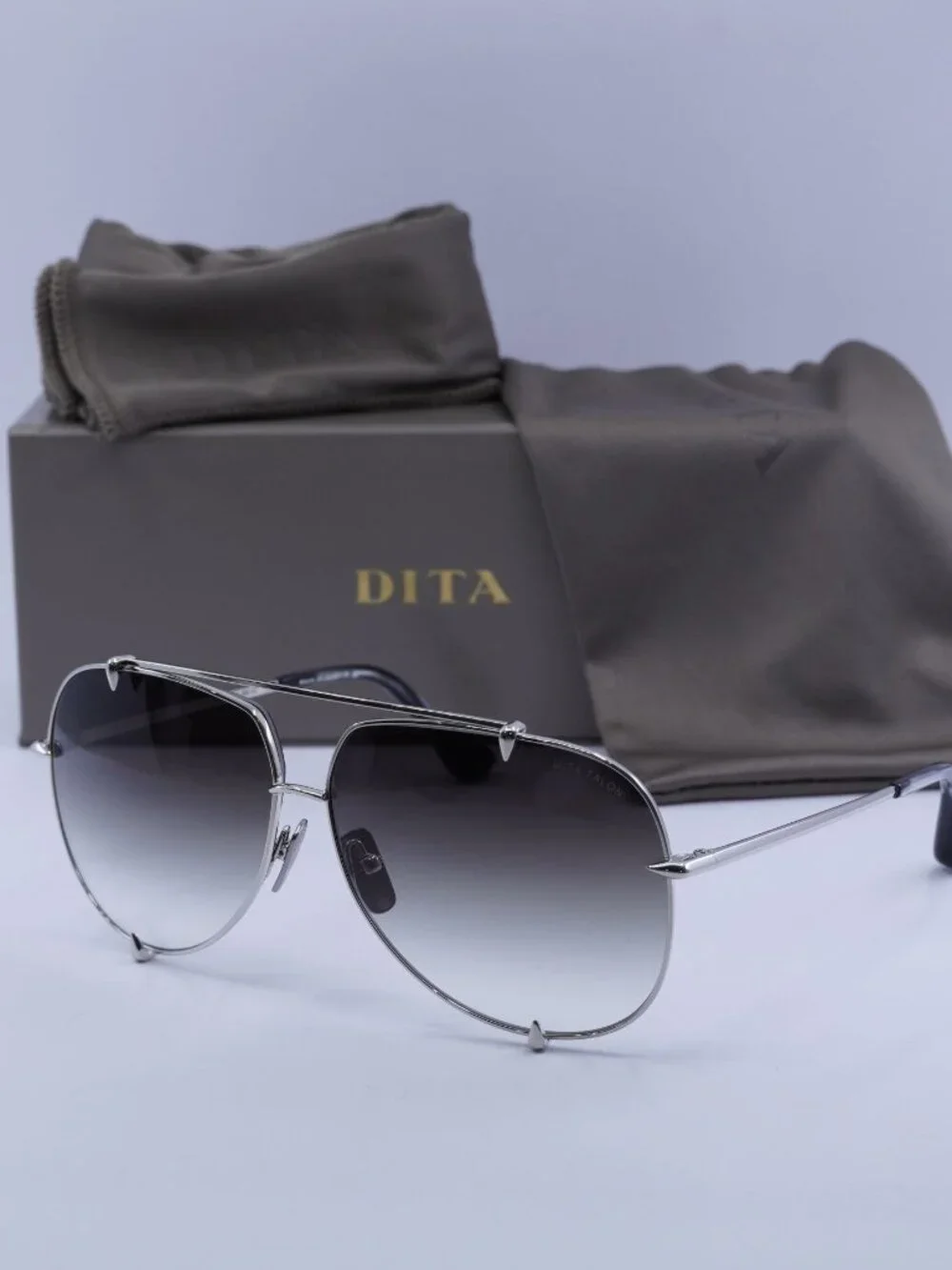 Dita TALON-23007-I-62 Aviator Sunglasses - Silver / Grey